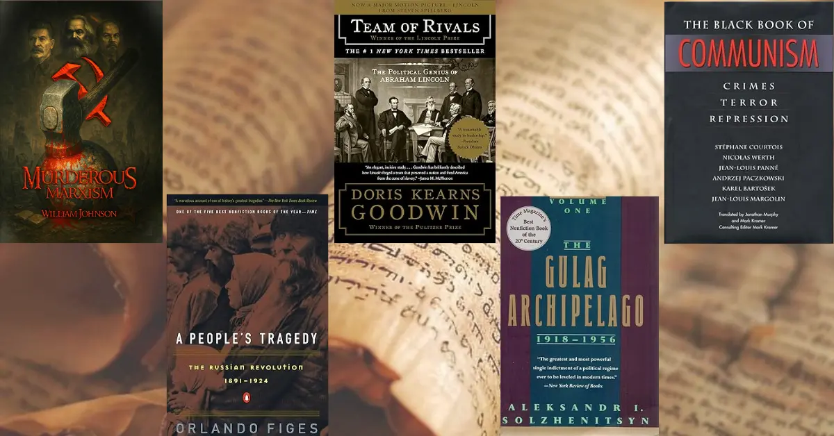 political history books including revolution, leadership, and ideology titles.